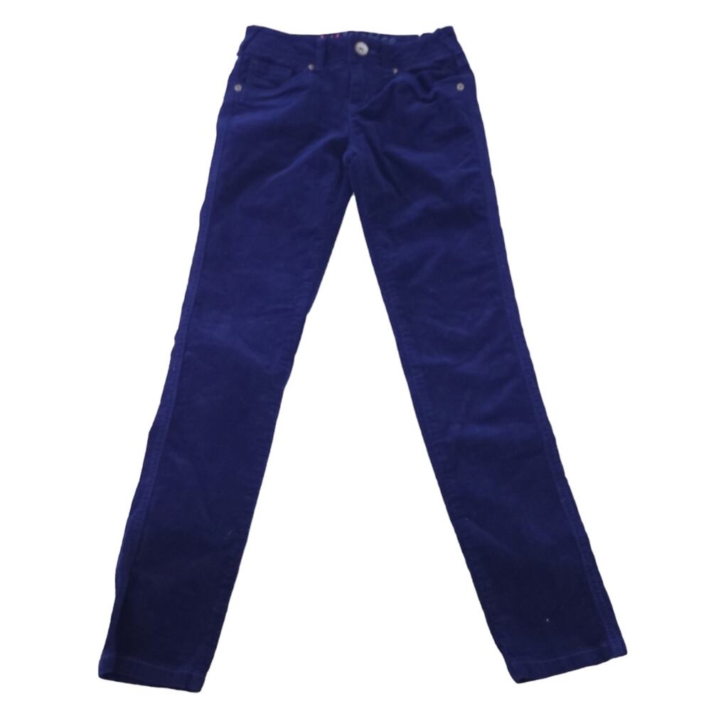 Justice Blue Corduroy Pants Size 10 Girls Pants, Cotton Blend, Zip Up, Belt Loop